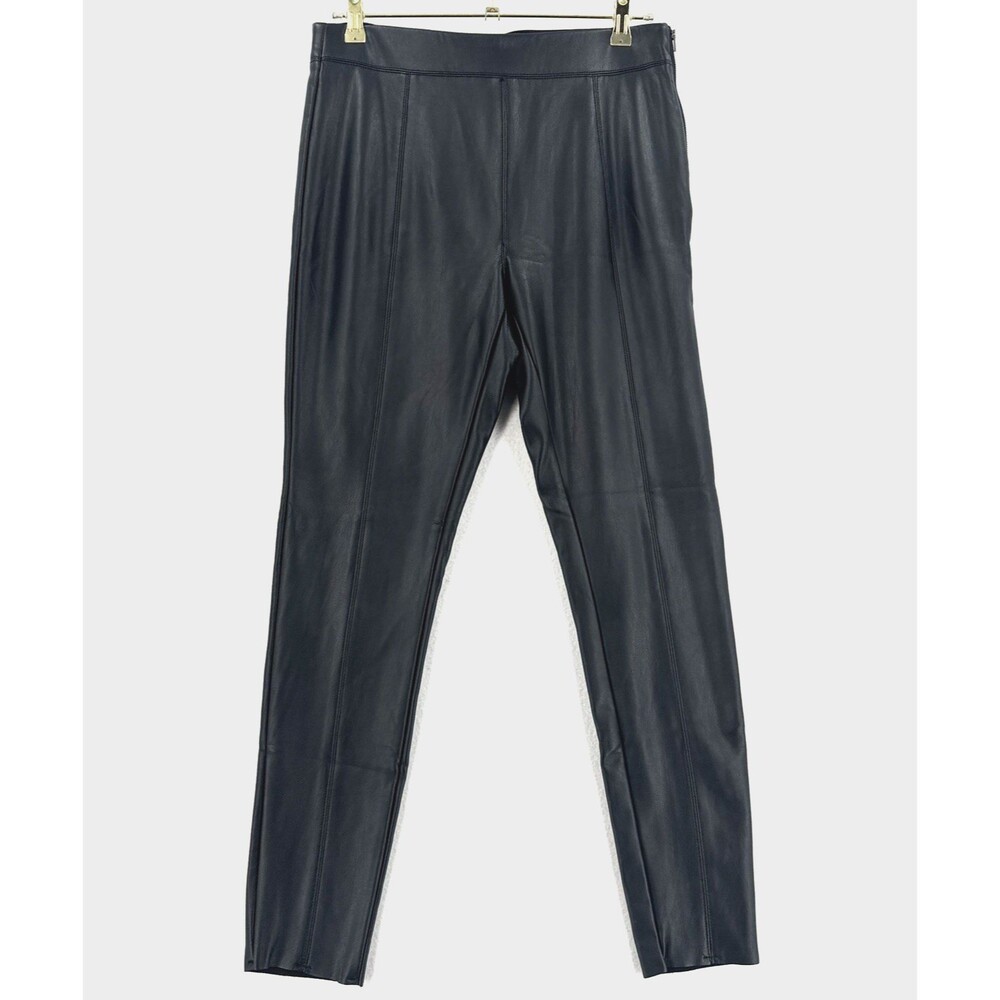 Topshop Faux Leather Pants Women’s M Black High Rise Skinny Ankle Side Zip